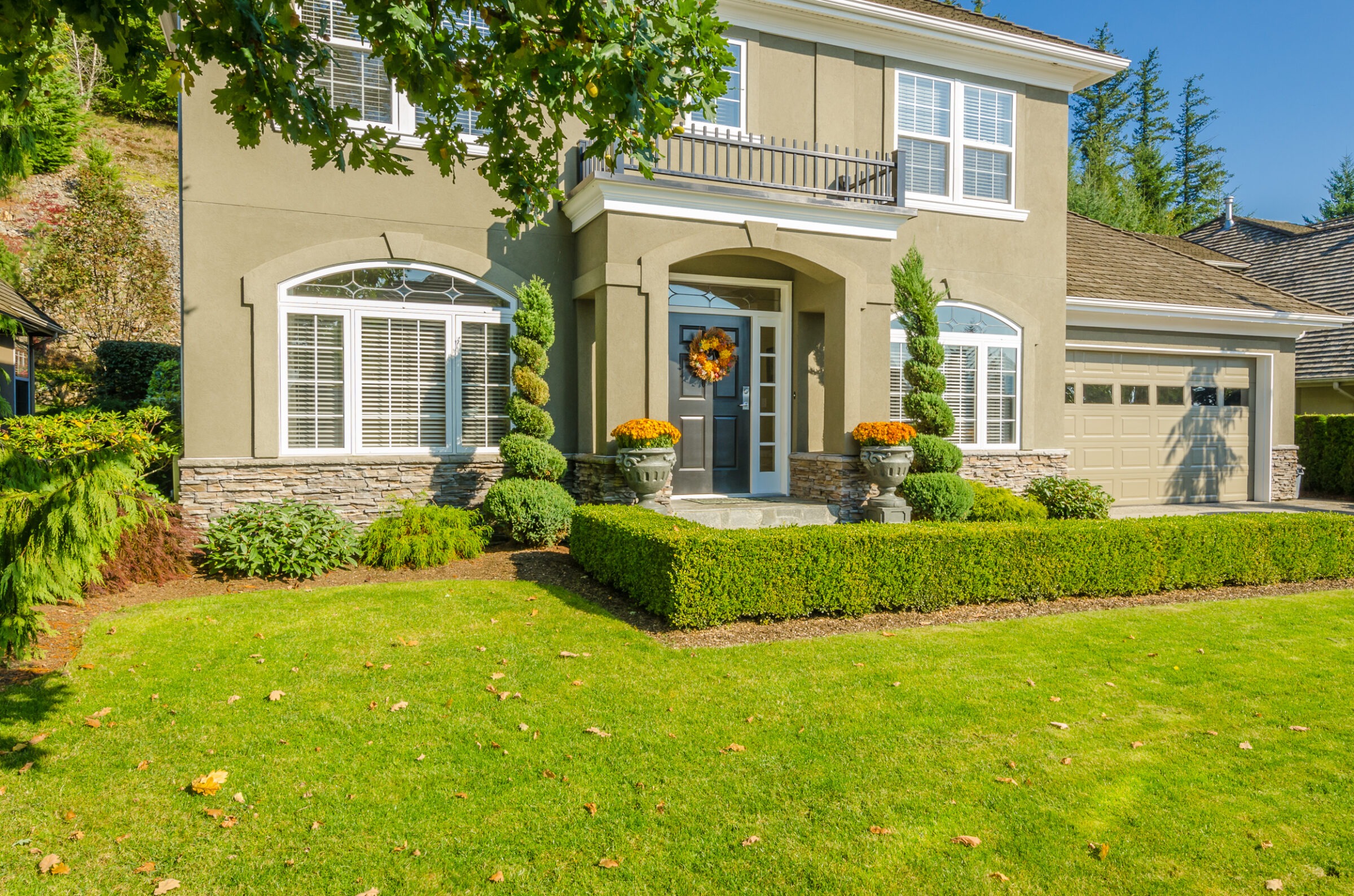 A luxury house at sunny day.